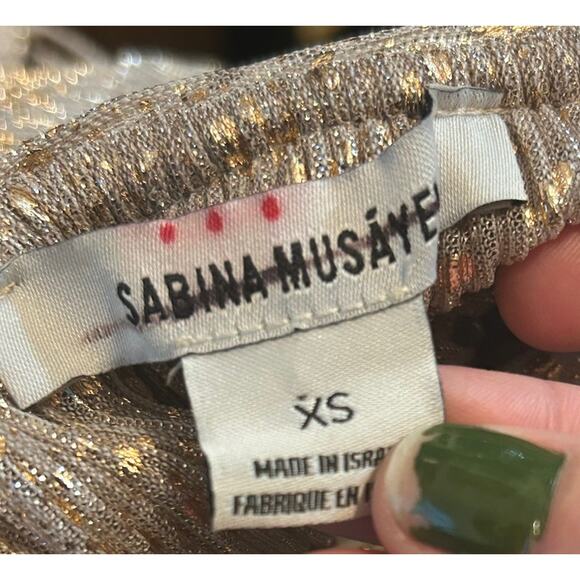 Sabina Musayev Liberty Layla Cutout Metallic Gold Party Cocktail Dress-Size XS - Picture 8 of 10